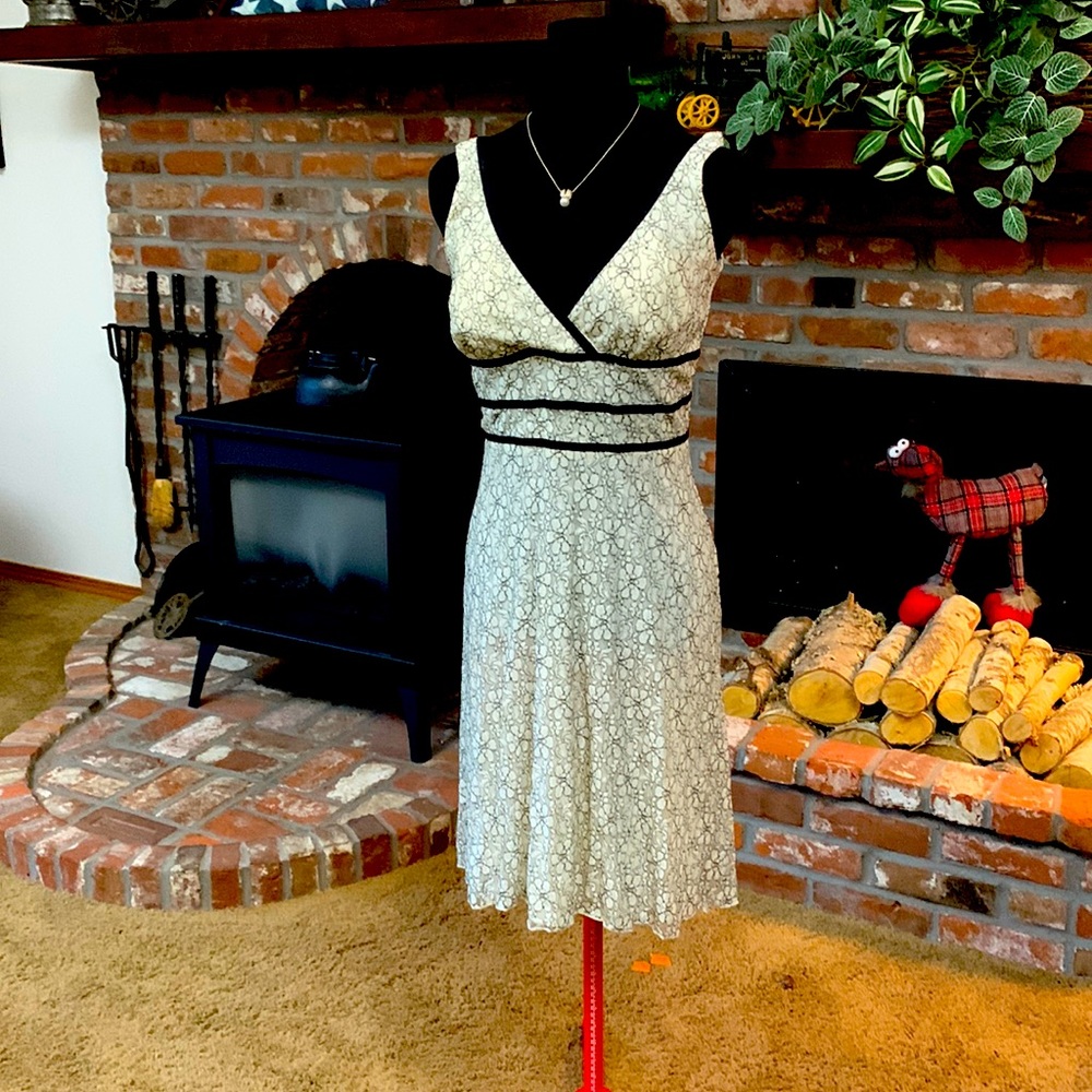 White/Black lace dress.  Nice dress for an afternoon or evening. Simple/elegant